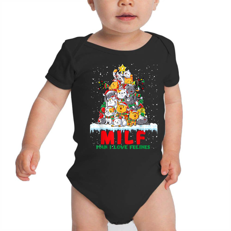 Milf Man I Love Felines Cat Christmas Tree T Shirt Baby Bodysuit | Artistshot