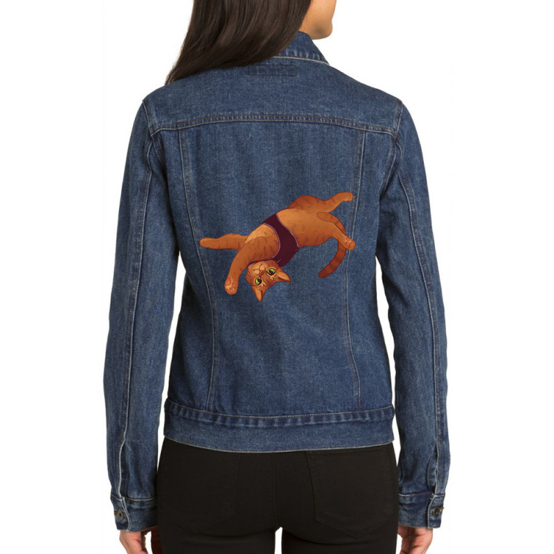 Stray Game Cat Cute Lie- Limited Edition  Perfect Gift Ladies Denim Jacket by cm-arts | Artistshot