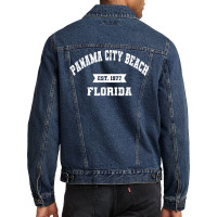 Panama City Beach Florida Vintageathletic Sports Established T Shirt Men Denim Jacket | Artistshot