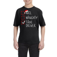 Nice Naughty Taxi Driver Christmas List Cabbie Santa Claus Youth Tee | Artistshot