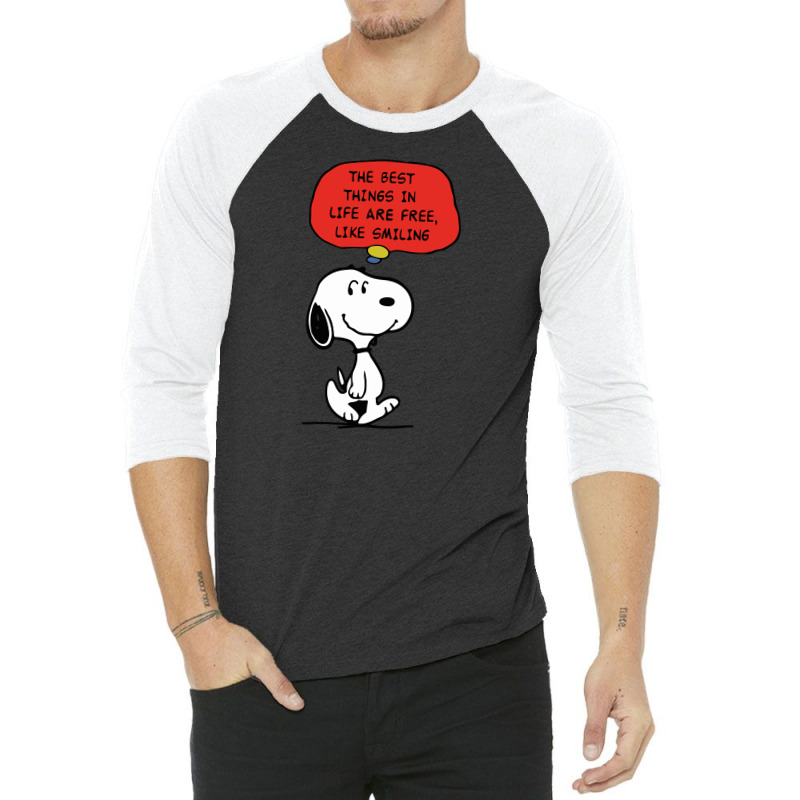 Peanuts Best Things In Life Are Free 3/4 Sleeve Shirt | Artistshot