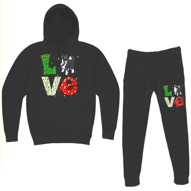 Santa Hat Christmas Themed Love Alaskan Malamute Dog Xmas T Shirt Hoodie & Jogger Set | Artistshot