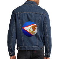 Football Soccer American Samoa Flag Ball American Samoan Flag Football Men Denim Jacket | Artistshot