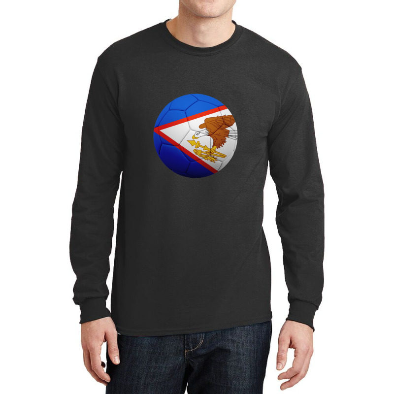 Football Soccer American Samoa Flag Ball American Samoan Flag Football Long Sleeve Shirts by CharlieFairchild | Artistshot