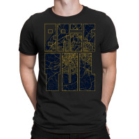 Bristol City Map Of England - Gold Art Deco T-shirt | Artistshot