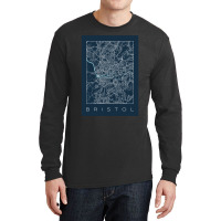 Bristol City Navy Map Long Sleeve Shirts | Artistshot