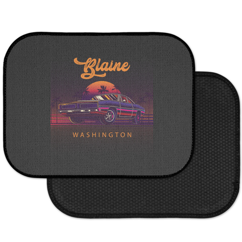 Blaine Washington Retro Vintage 80s 90s Muscle Cars Retrowave Aestheti Rear Car Mat | Artistshot