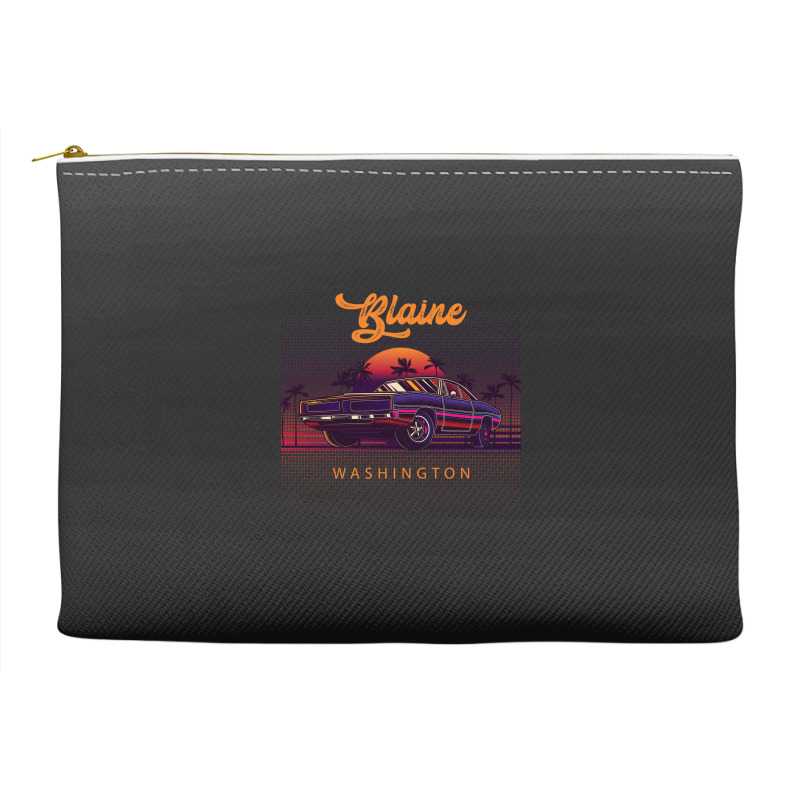 Blaine Washington Retro Vintage 80s 90s Muscle Cars Retrowave Aestheti Accessory Pouches | Artistshot