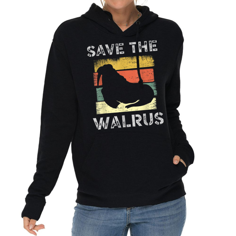 Save The Walrus Tusk Whiskers Marine Mammals Lightweight Hoodie by Fashzilla | Artistshot