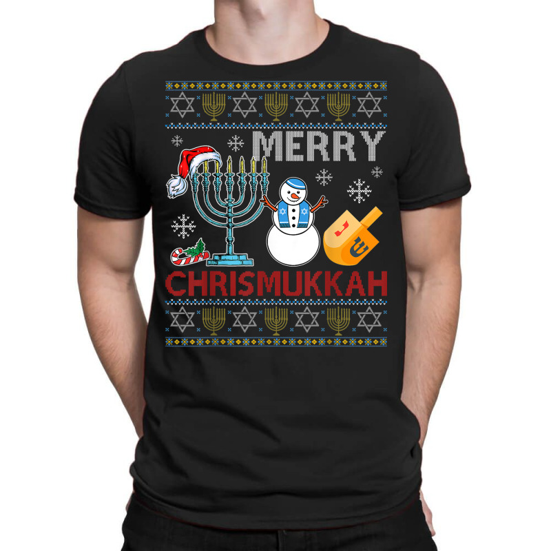 Merry Chrismukkah Jewish Ugly Christmas Hanukkah Sweater T-shirt | Artistshot