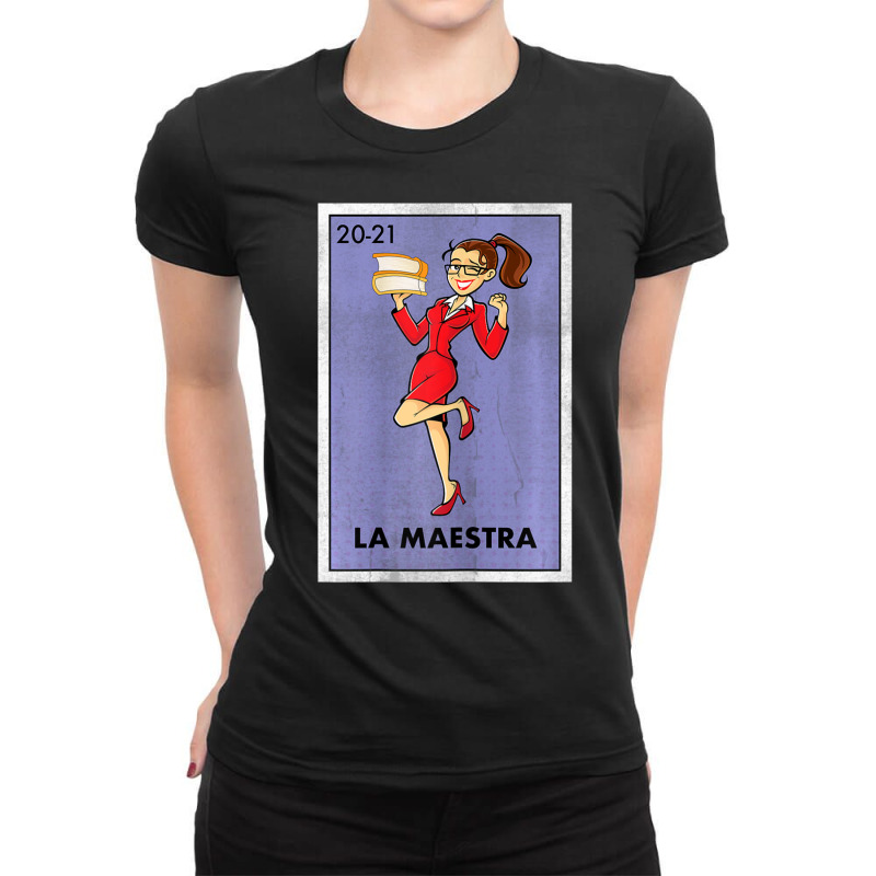 Womens La Maestra Lottery Espanol Spanish Bilingual Teacher Ladies Fitted T-Shirt by cm-arts | Artistshot