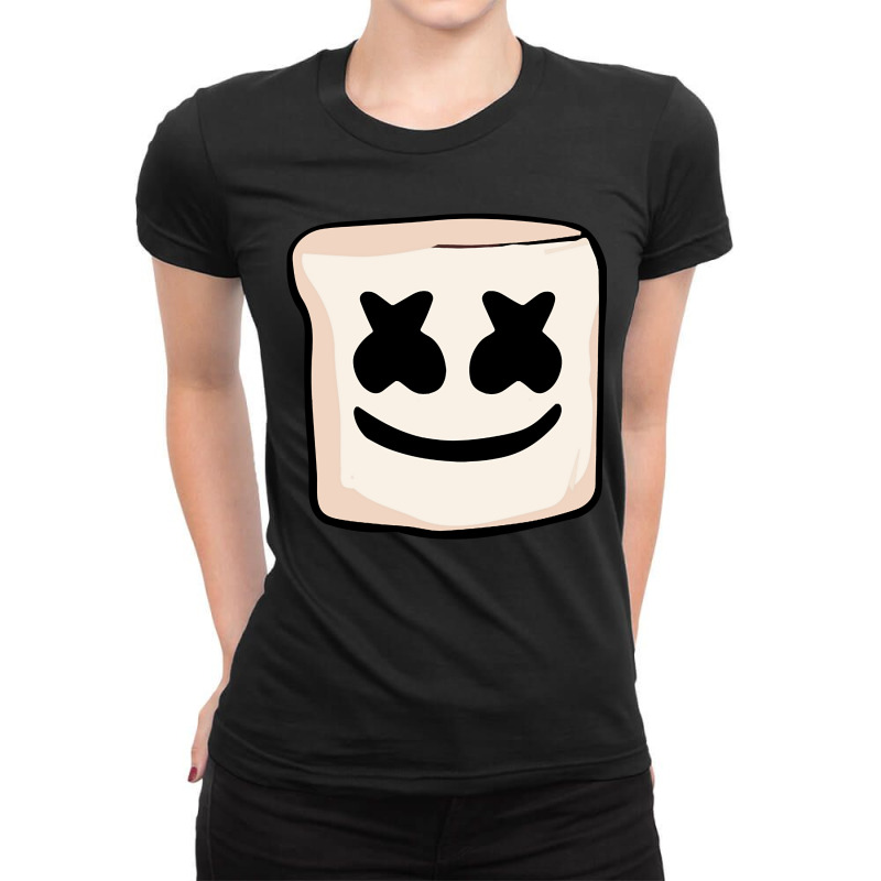 Sweet Marshmallow Creepy Face Mello Drip Smores Camping Pullover Hoodi Ladies Fitted T-Shirt by cm-arts | Artistshot