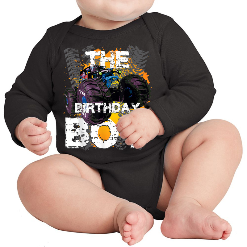 The Birthday Boy Monster Truck Matching Family Party T Shirt Long Sleeve Baby Bodysuit | Artistshot