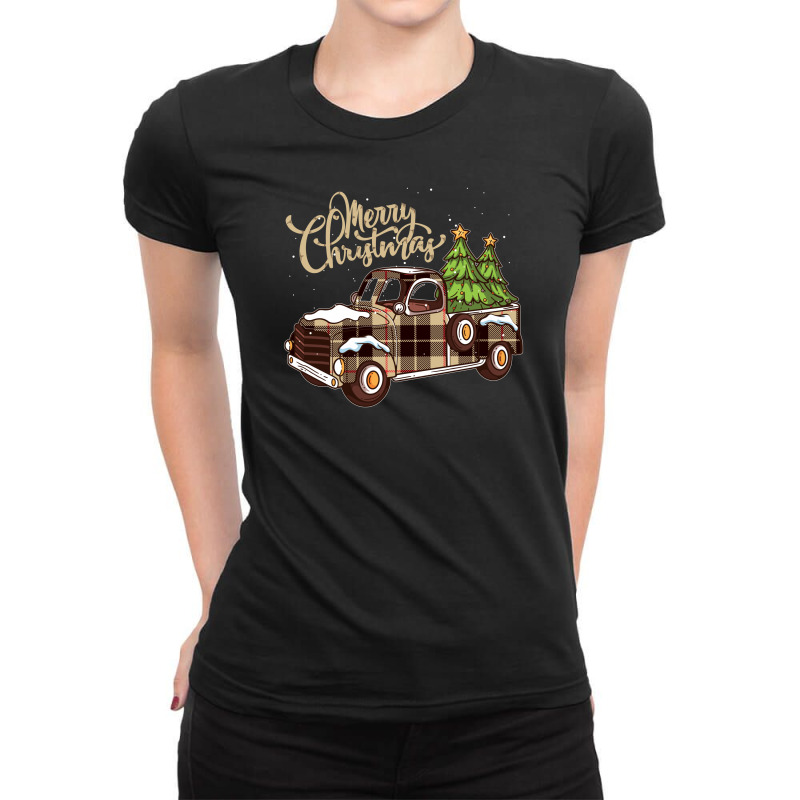 Merry Christmas Pickup Ladies Fitted T-Shirt by autlu2024 | Artistshot