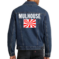 Mulhouse Flag National France Pride Gift Men Denim Jacket | Artistshot