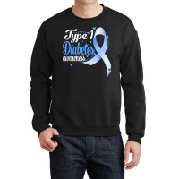 Type 1 Diabetes Awareness Blue Ribbon T Shirt Crewneck Sweatshirt | Artistshot