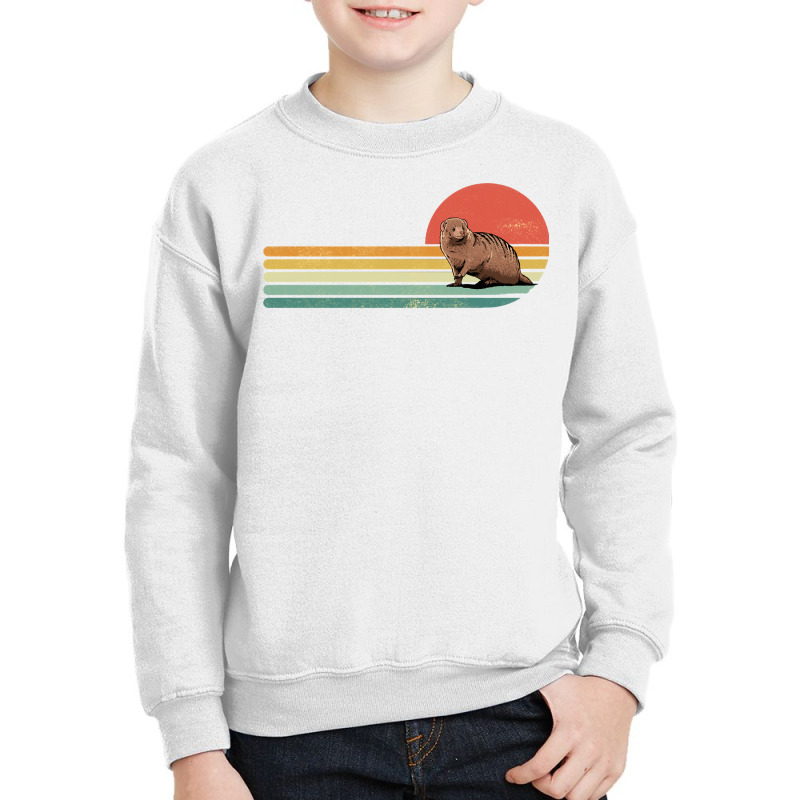 Retro Vintage Mongoose Wild African Animal Wildlife Mammal Long Sleeve Youth Sweatshirt by cm-arts | Artistshot