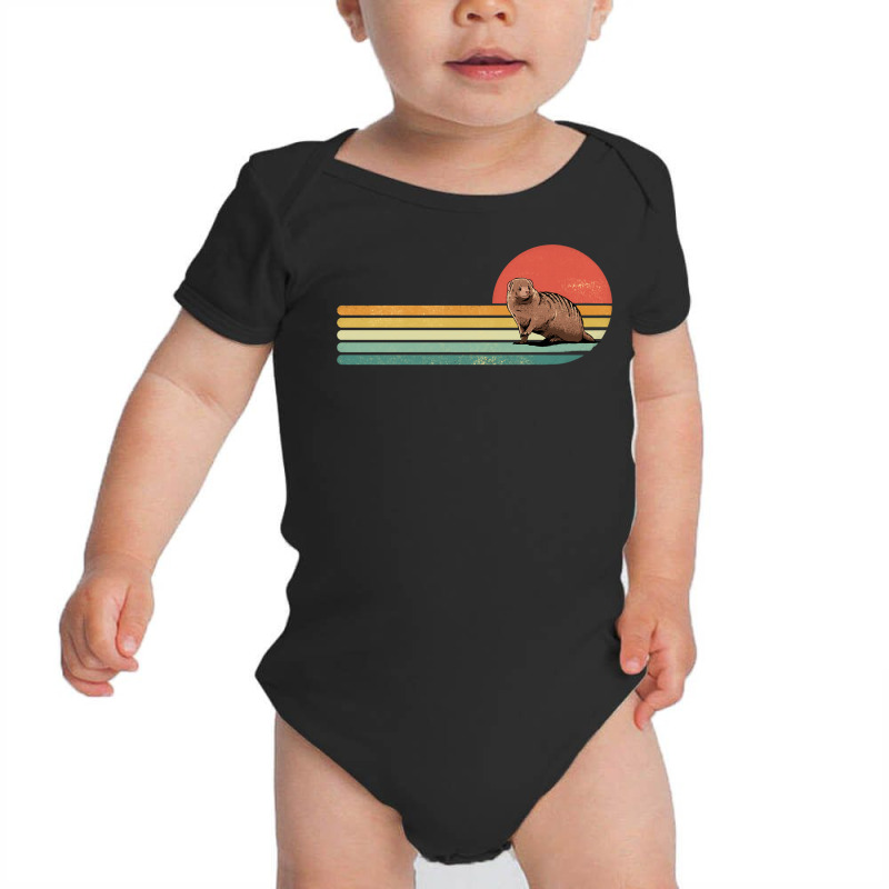 Retro Vintage Mongoose Wild African Animal Wildlife Mammal Long Sleeve Baby Bodysuit by cm-arts | Artistshot