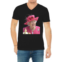 La Reine Elizabeth Ii V-neck Tee | Artistshot