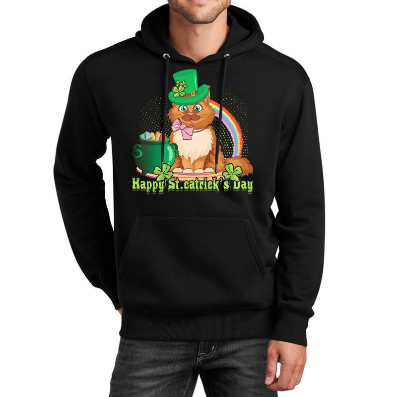 Day T  Shirt Cat St. Catricks Day Shamrock Saint Patrick's Day T  Shir Unisex Hoodie | Artistshot