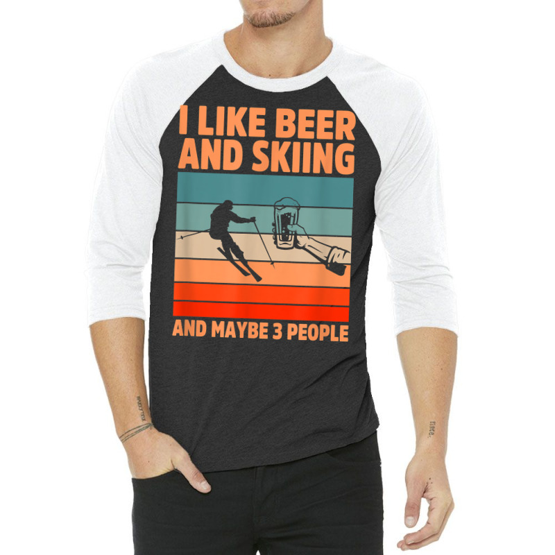 Skiing Skier Ski Winter Sports Mountains Ski Racing Alpine T Shirt 3/4 Sleeve Shirt | Artistshot