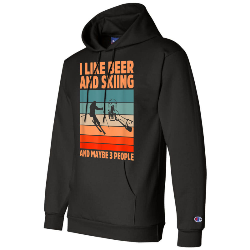 Skiing Skier Ski Winter Sports Mountains Ski Racing Alpine T Shirt Champion Hoodie | Artistshot