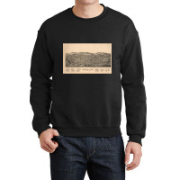 Vintage Pictorial Map Of Bristol Ct (1889) Crewneck Sweatshirt | Artistshot