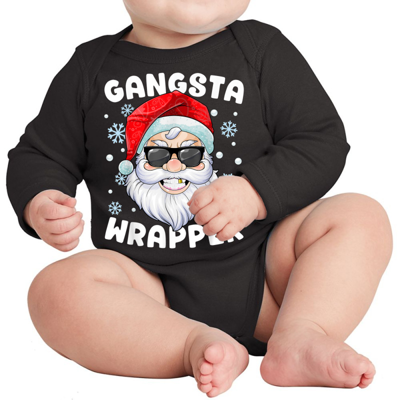 Gangsta Wrapper Santa Gangster Wrapper Funny Christmas Long Sleeve Baby Bodysuit | Artistshot