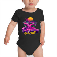 Beach Please Futuristic Car Retro Sunset Synthwave Baby Bodysuit | Artistshot