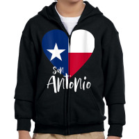 Womens I Love San Antonio Texas Tx Flag Lonestar Heart V Neck T Shirt Youth Zipper Hoodie | Artistshot