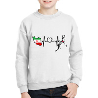 Iran Japan Flag Iranian Japanese Heartbeat T Shirt Youth Sweatshirt | Artistshot