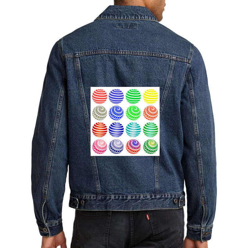 Set Of Colorful Round Symbols Isolated On White Background Men Denim Jacket by JamesTrichell | Artistshot