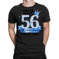 56 & Fabulous I Blue White Party Group Candid Photo Outfit T-shirt | Artistshot