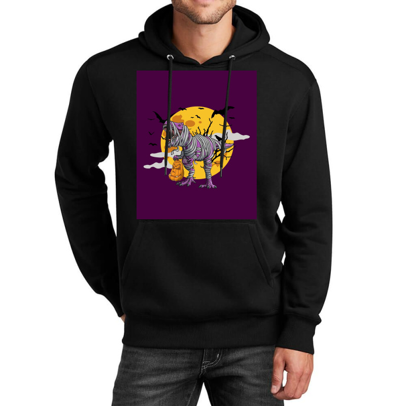 Halloween Dinosaur T-rex Mummy Pumpkin  Graphic Unisex Hoodie | Artistshot