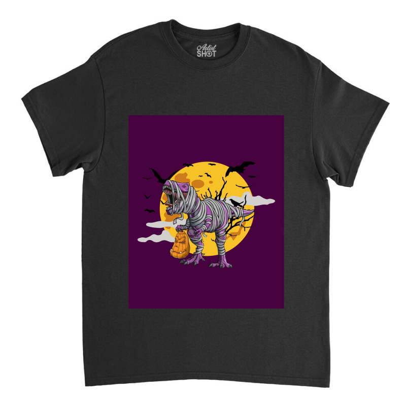 Halloween Dinosaur T-rex Mummy Pumpkin  Graphic Classic T-shirt | Artistshot