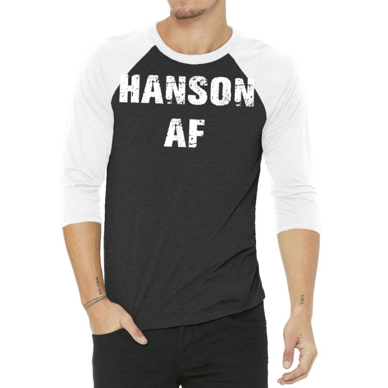 Hanson Surname Af Vintage Retro Funny Men Women Girl Boy T Shirt 3/4 Sleeve Shirt | Artistshot