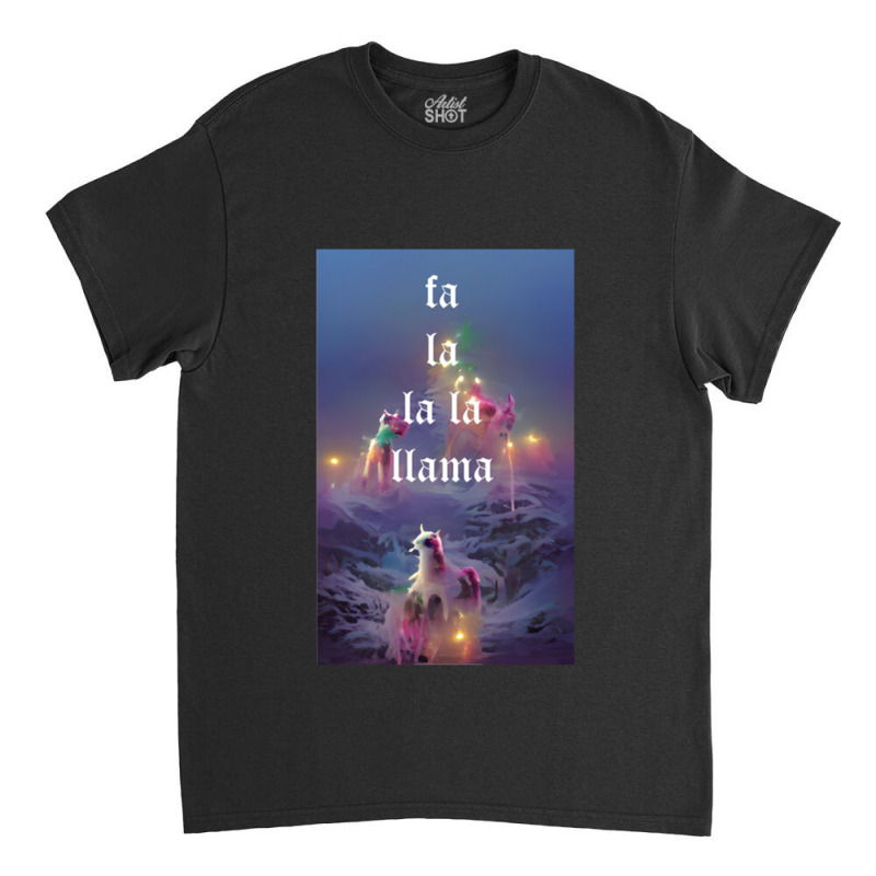 Fa La La La Llama Christmas Lights Snowflakes Cyberpunk Classic T-shirt | Artistshot