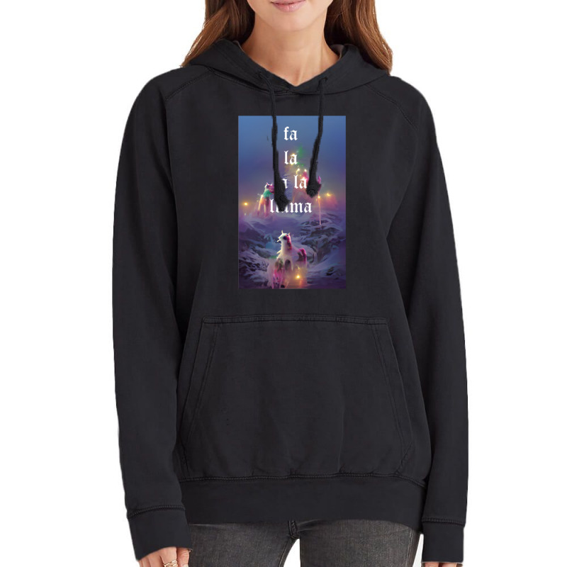 Fa La La La Llama Christmas Lights Snowflakes Cyberpunk Vintage Hoodie | Artistshot