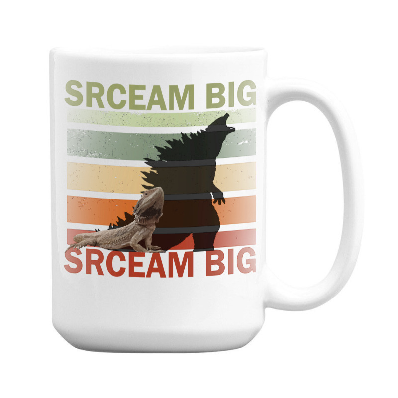 Scream Big. Lucky Lizard With Dinosaur Shadow For Pet Lover Long Sleev 15 Oz Coffee Mug | Artistshot