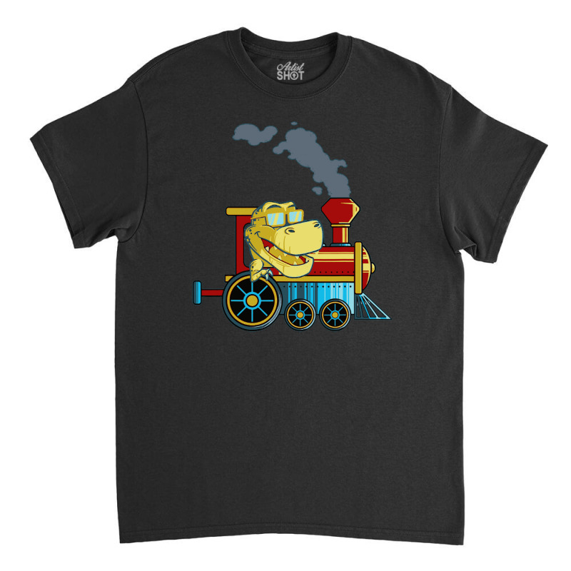 Funny Dinosaur Riding A Train Tyrannosaurus Dino Classic T-shirt | Artistshot