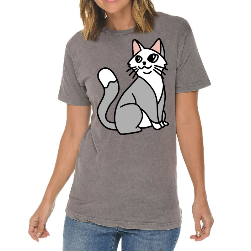 Female Cat Sitting Vintage T-Shirt by Morspective | Artistshot