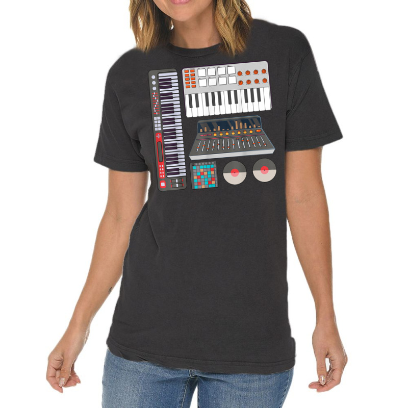 Music Producer Composer Record Electronic Music Synthesizer Vintage T-shirt | Artistshot