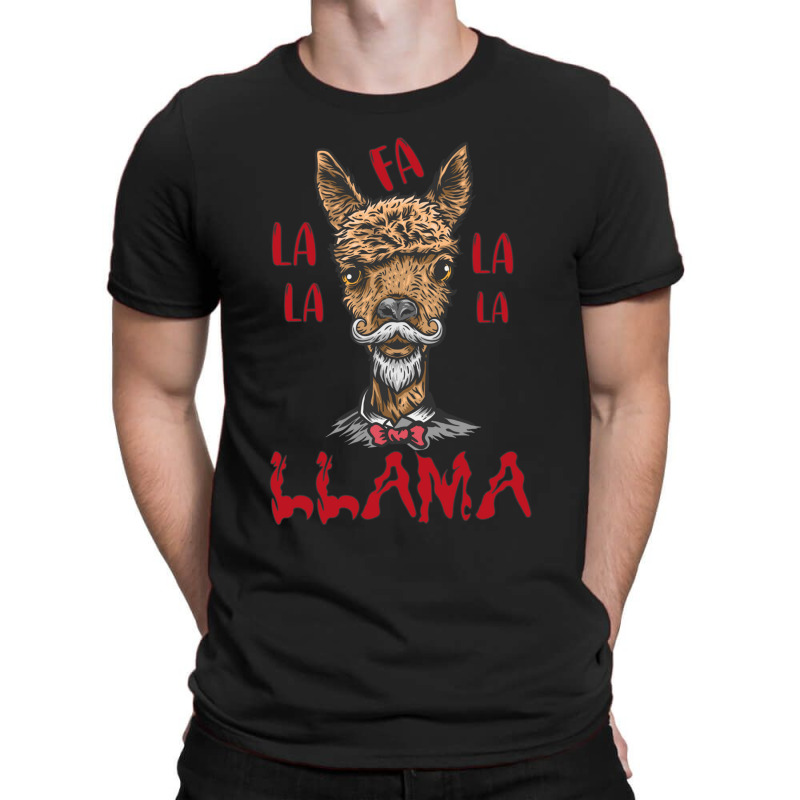 Fa La La La Llama Christmas Santa T-shirt | Artistshot