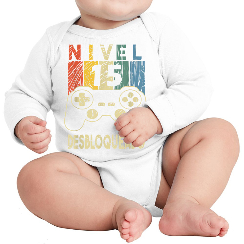 Nivel 15 Desbloqueado Gamer 15 Años T Shirt Long Sleeve Baby Bodysuit by cm-arts | Artistshot