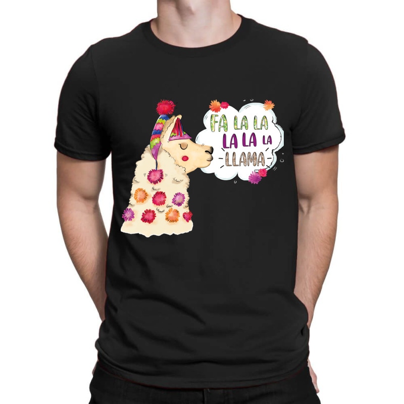 Fa La La La Llama Christmas Santa T-shirt | Artistshot