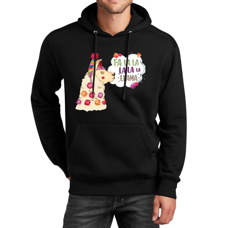 Fa La La La Llama Christmas Santa Unisex Hoodie | Artistshot