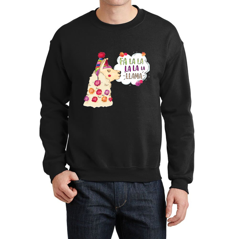 Fa La La La Llama Christmas Santa Crewneck Sweatshirt | Artistshot