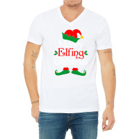 Merry Elfing Christmas Elves Gifts Funny Elf Xmas Long Sleeve T Shirt V-neck Tee | Artistshot