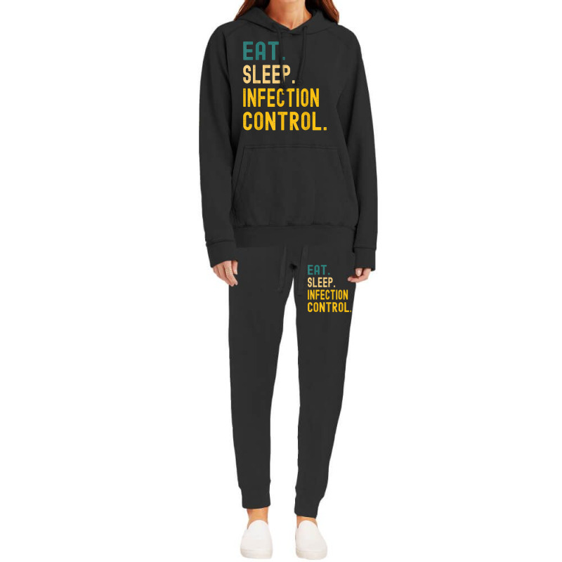 Vintage Retro Sunset Eat Sleep Infection Control T Shirt Hoodie & Jogger Set | Artistshot