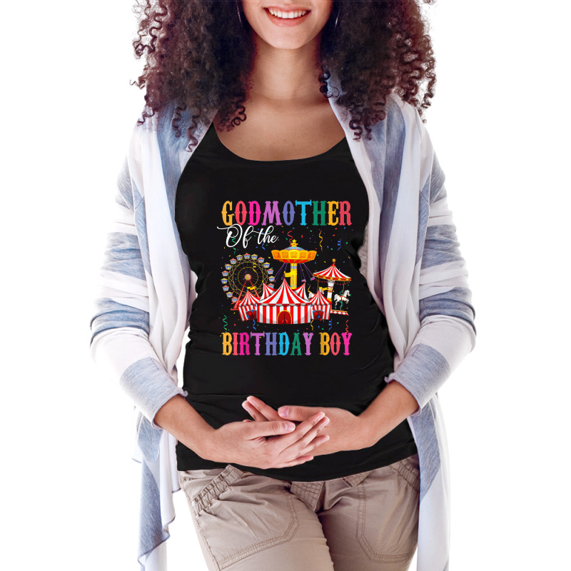 Godmother Of Birthday Boy Ringmaster Circus Birthday Party T Shirt Maternity Scoop Neck T-shirt by cm-arts | Artistshot